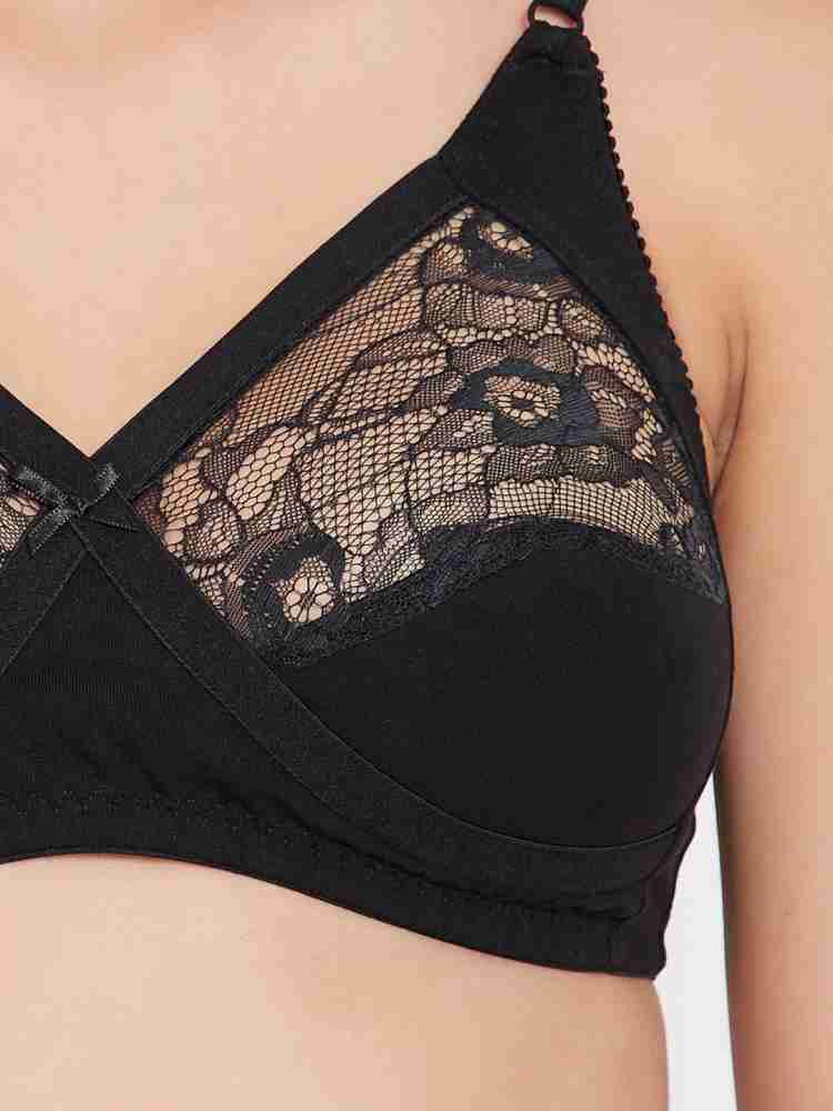 Buy Lace Non-Padded Non-Wired Full Coverage Bra In Black Online India, Best  Prices, COD - Clovia - BR0181P13
