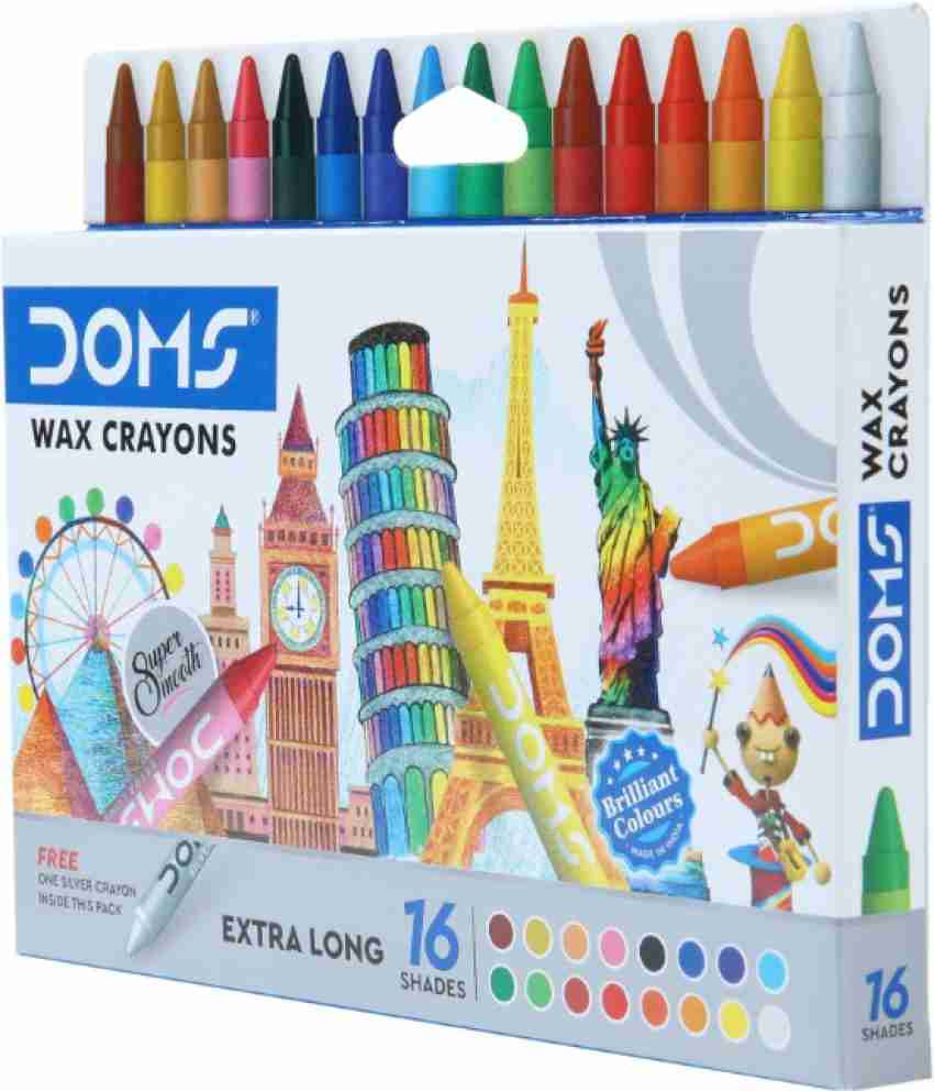 DOMS Non-Toxic Extra Long Wax Crayon Set in