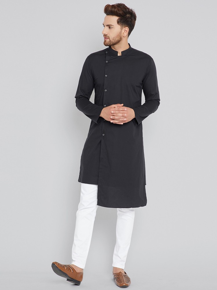 Black cotton asymmetric store kurta