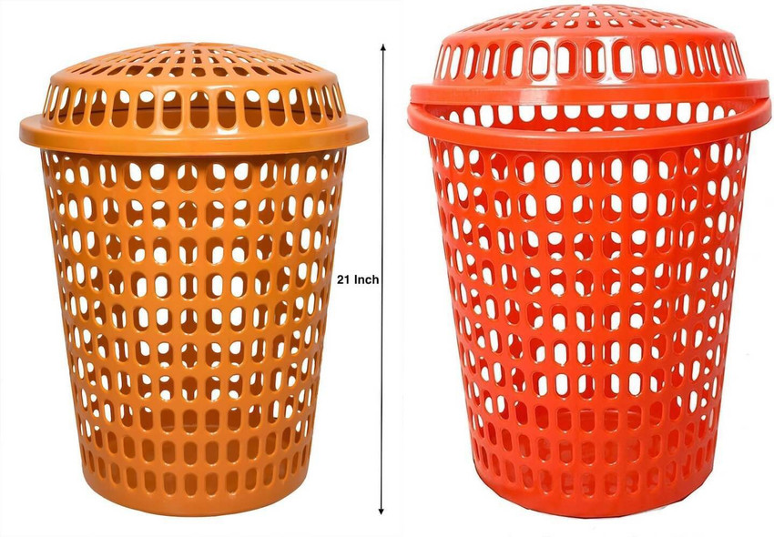 Orange store laundry basket
