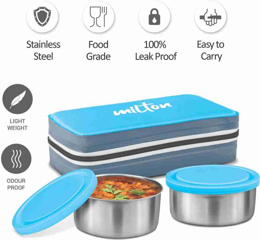 Milton Executive Insulated Lunch Box 2 Stainless Steel Container 280 ml  Each