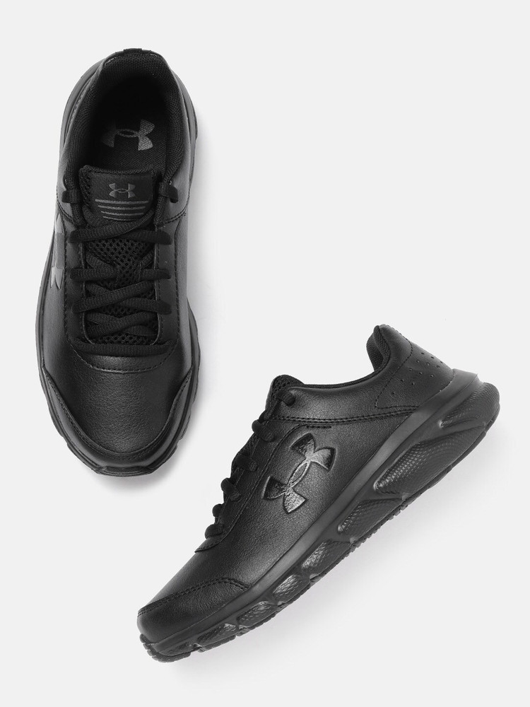 Under armour cheap black leather shoes