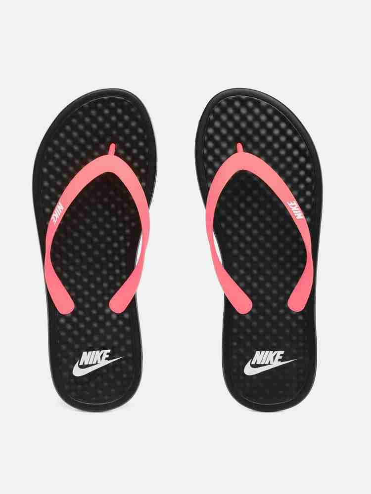 Nike slippers black and pink top