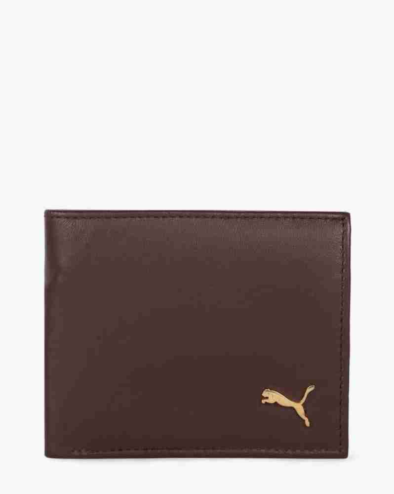 Puma men brown 2025 genuine leather wallet