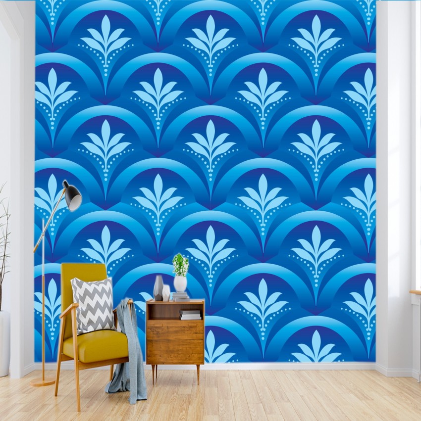 Beautiful Decorative Floral Sky Blue Botanical Wallpaper Specific Product  For Decoration SelfAdhesive Living Room Etc