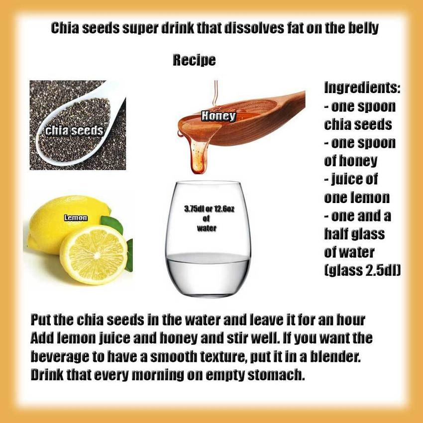 Chia seeds lemon honey drink for weight loss shop