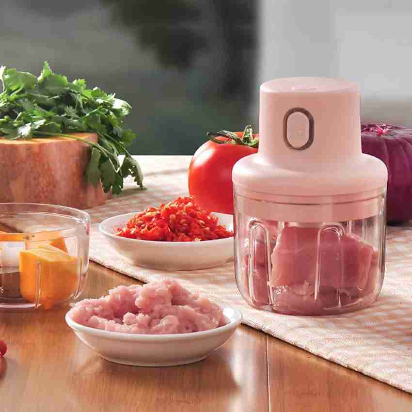 Electric Mini Garlic Chopper, Portable Food Processor, Vegetable Chopper  Onion Mincer, Cordless Meat Grinder with USB Charging for Vegetable,  Pepper