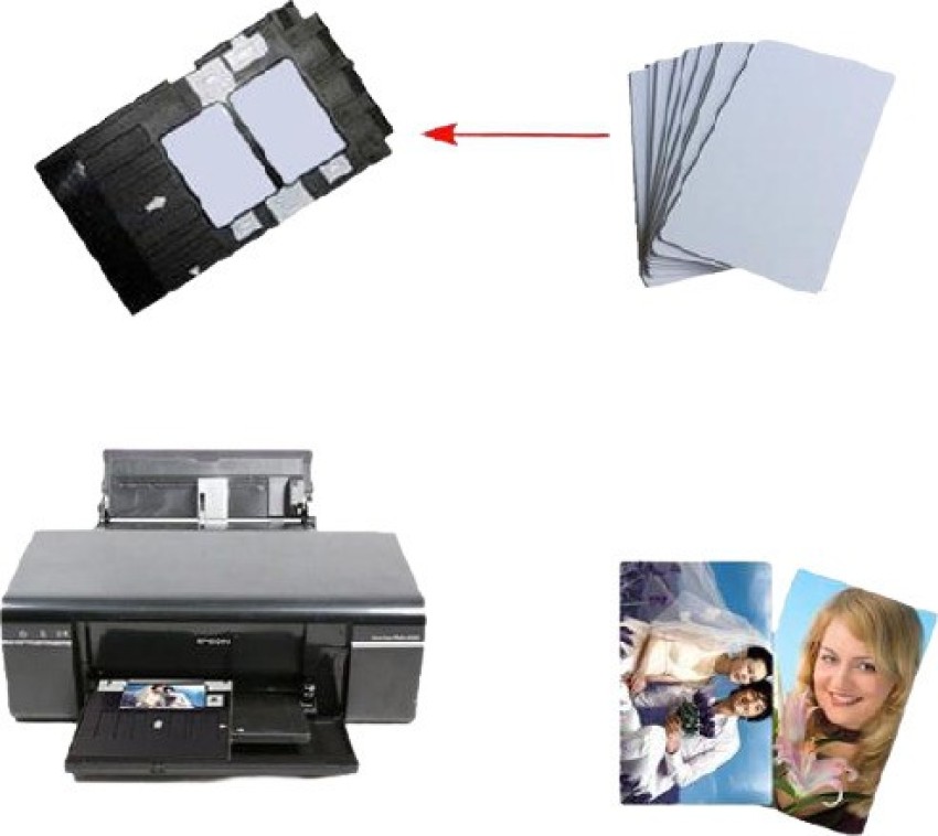 PRINT TONIC PVC INKJET ID Card 760GSM MICRO For Epson L800, L805, L810, L850, R280, R290,R230, T50, T60, P60 Printers 50 PVC ID Cards White Ink Bottle - PRINT TONIC :