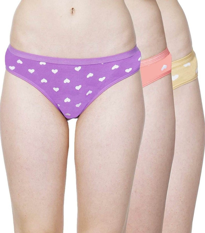 Sirtex Eazy Women's Cotton Bikini Panties Solid Inner Elastic (Pack of
