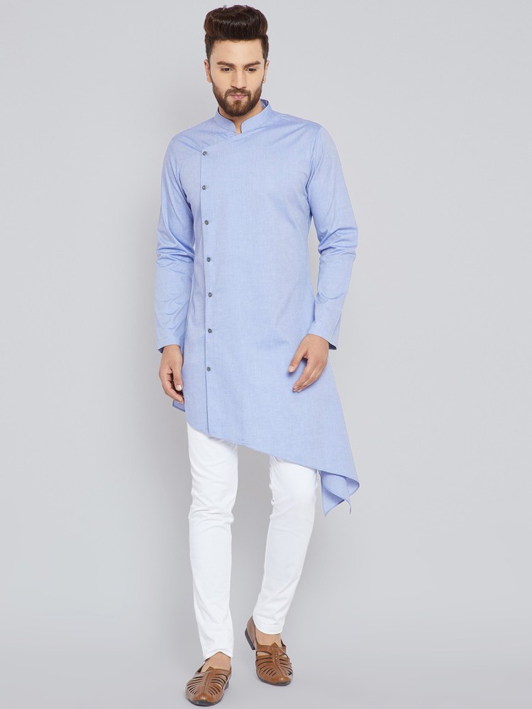 Buy Men White Solid Kurta with Trousers online  Looksgudin