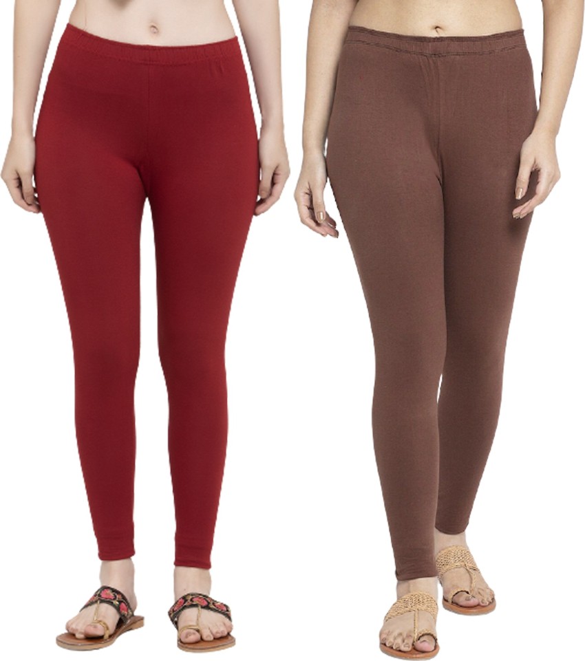 Buy NGT Cotton Lycra Ankle Length Leggings for Women Combo (Set of 5) at