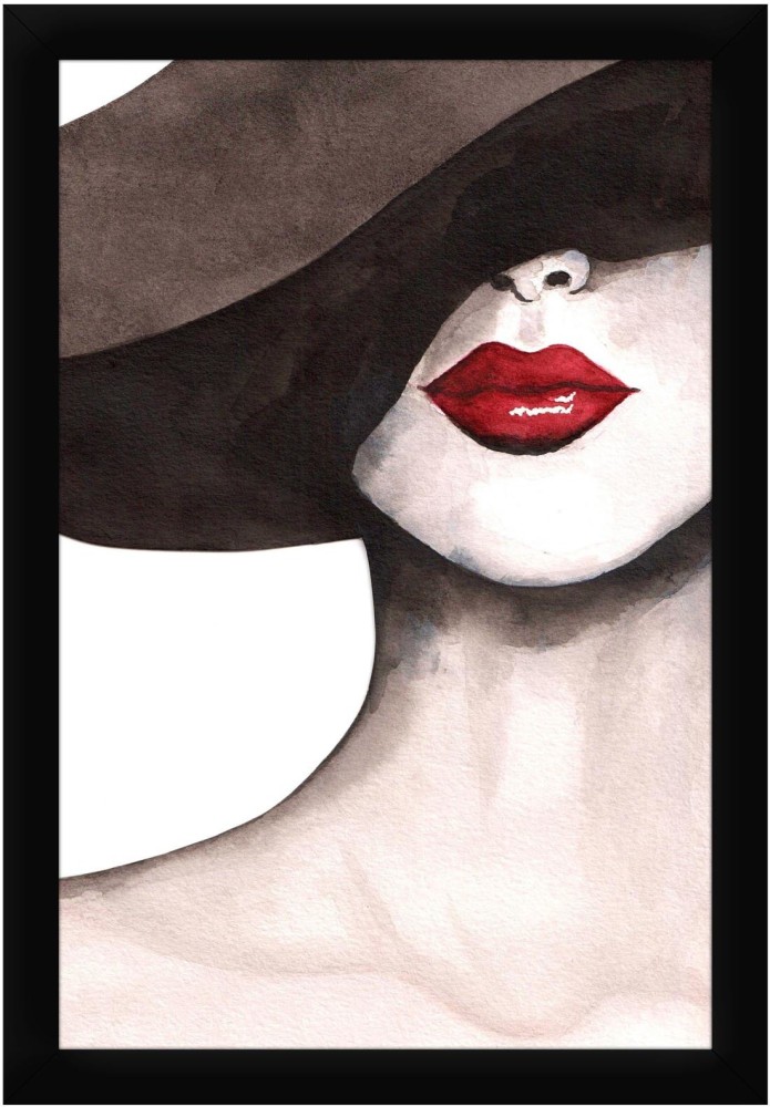 Braj Art Gallery Fashion Poster Girl With Hat Photo Frame Digital Reprint  19.5 inch x 13.5 inch Painting Price in India - Buy Braj Art Gallery  Fashion Poster Girl With Hat Photo