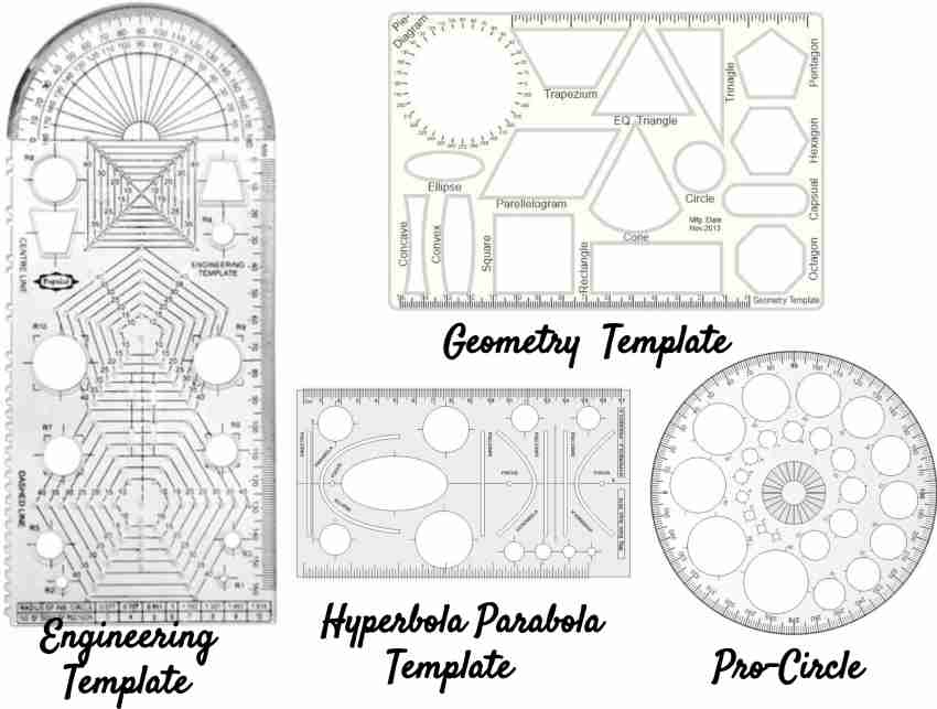 3 Pcs templates for drawing shapes Circle Templates Drafting Circle Template