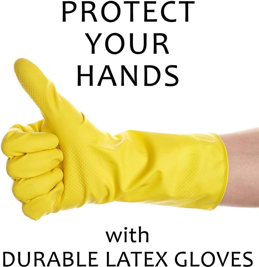 Pacificdeals Industrial Safety Chemical Resistant Water Resistant Pure  Latex Rubber Hand Gloves Perfect for industrial use, Chemical use,  dishwashing, cloth washing ,car washing For Unisex (Pack Of 1) Yellow  Rubber Safety Gloves