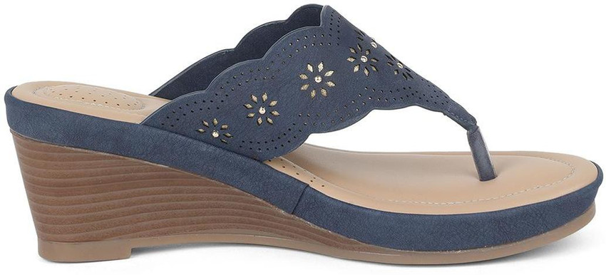 Bata Women Navy Wedges