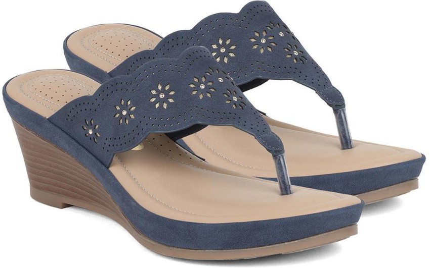 Navy discount platform sandals