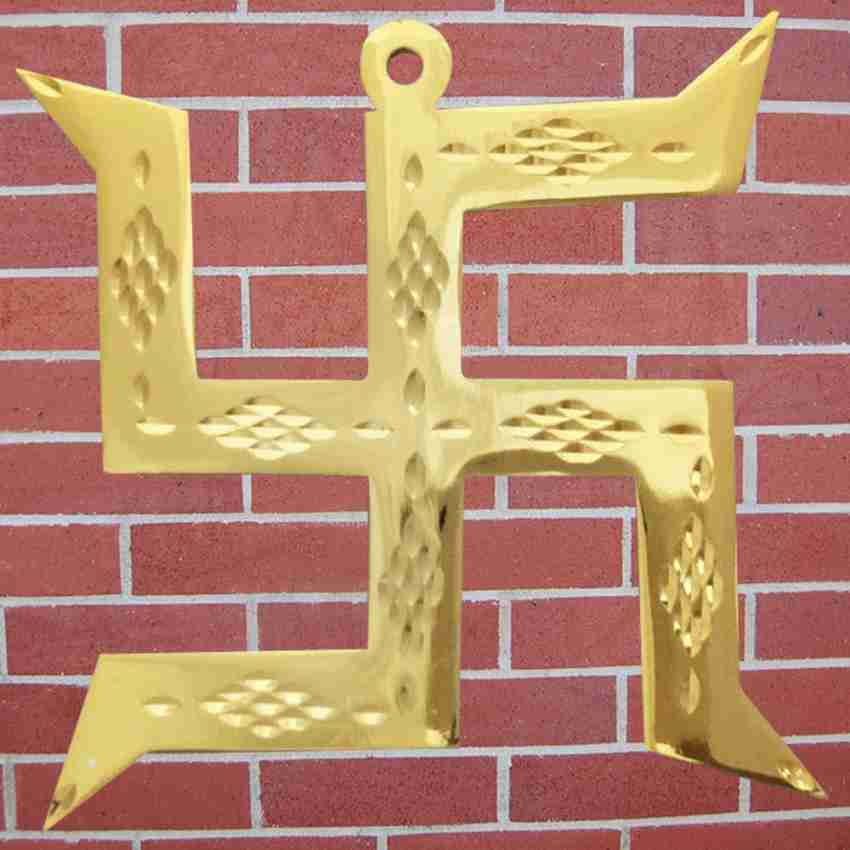 Hindu Lucky Symbol Swastika Pure Brass Wall Hanging for Vastu, Good Luck  Divya Mantra : : Home & Kitchen