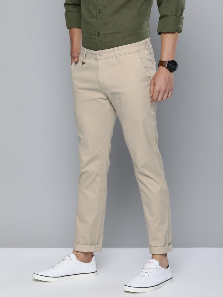 Buy American Bull Men Khaki Trouser Slim Fit Trousers Khaki  30 at  Amazonin