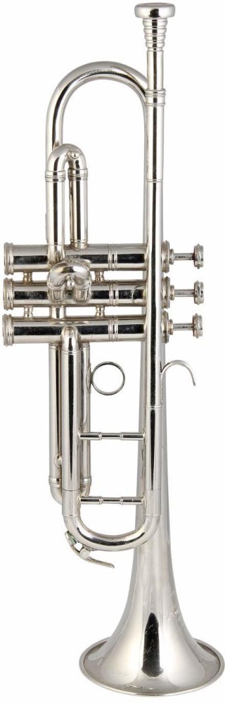 Pocket Trumpet Nickel Finish Bb Pitch With Hard Case Bag And Mouthpiece 