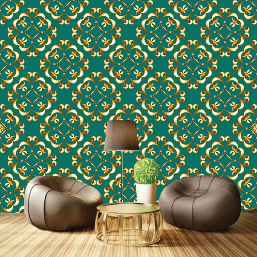 Banana Leaf wallpaper in emerald  gold  I Love Wallpaper