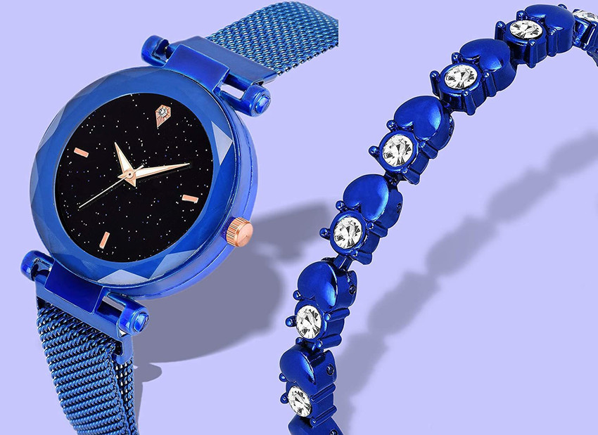 Ladies watch on sale blue colour