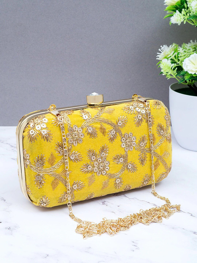 Yellow clutch bag hot sale