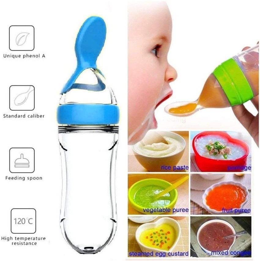 Baby Silicone Food Feeder With Soft Silicone Spoon - 90ml, Chai Namibia