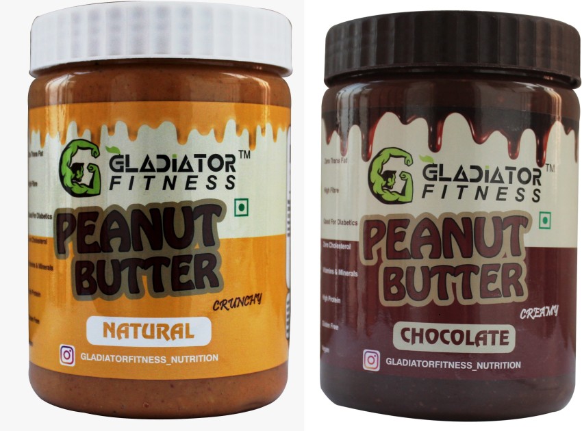 Gladiator Fitness Natural Crunchy & Chocolate Creamy Combo Peanut