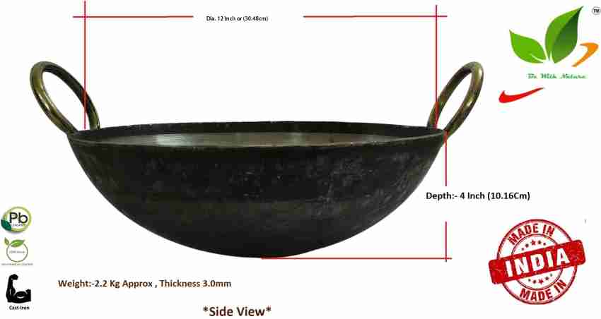 Traditional Indian Handmade Iron Kadai Cooking Wok Iron Wok Kadhai Iron  Kadhai Woks Iron Woks Karahi Cooking Utensil 