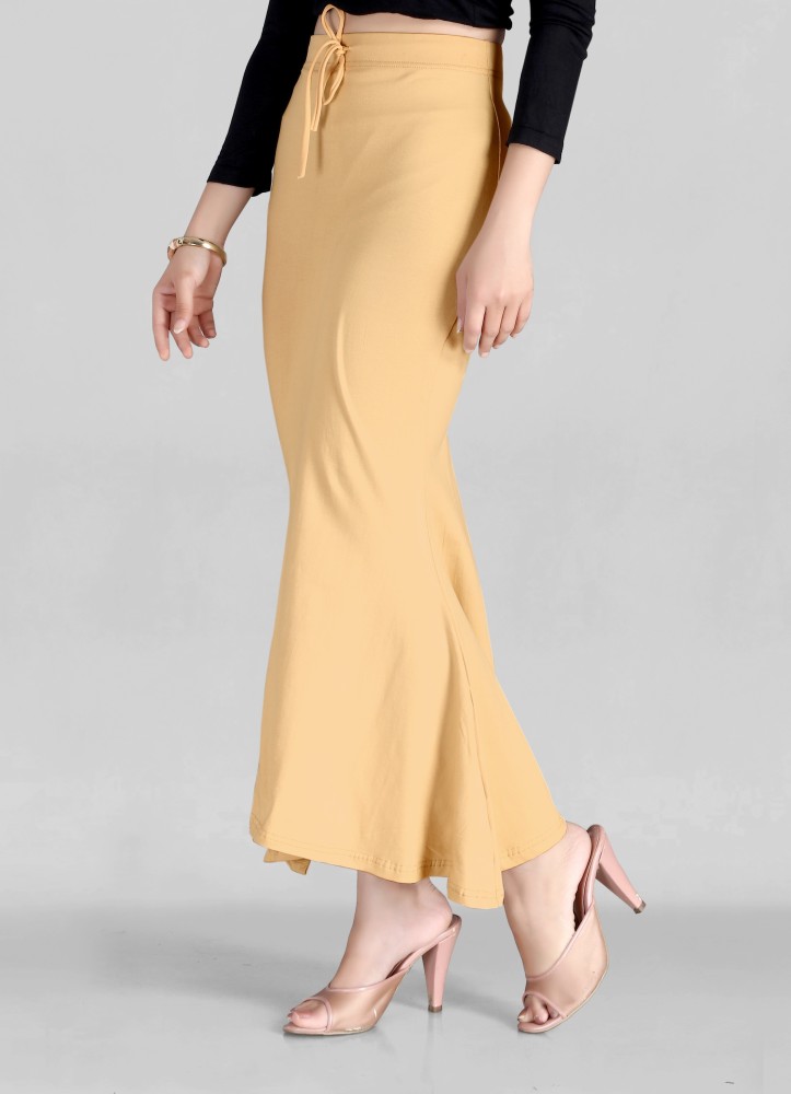 SCUBE DESIGNS Women Saree Shapewear Mustard Yellow (M) Lycra Blend  Petticoat (M) - Price History