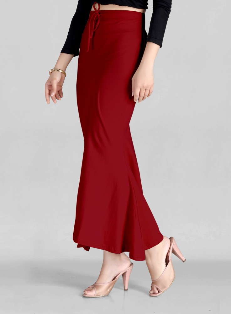 SCUBE DESIGNS Pleated Saree Shapewear Silhoutte Grey (XXL) Lycra Blend  Petticoat