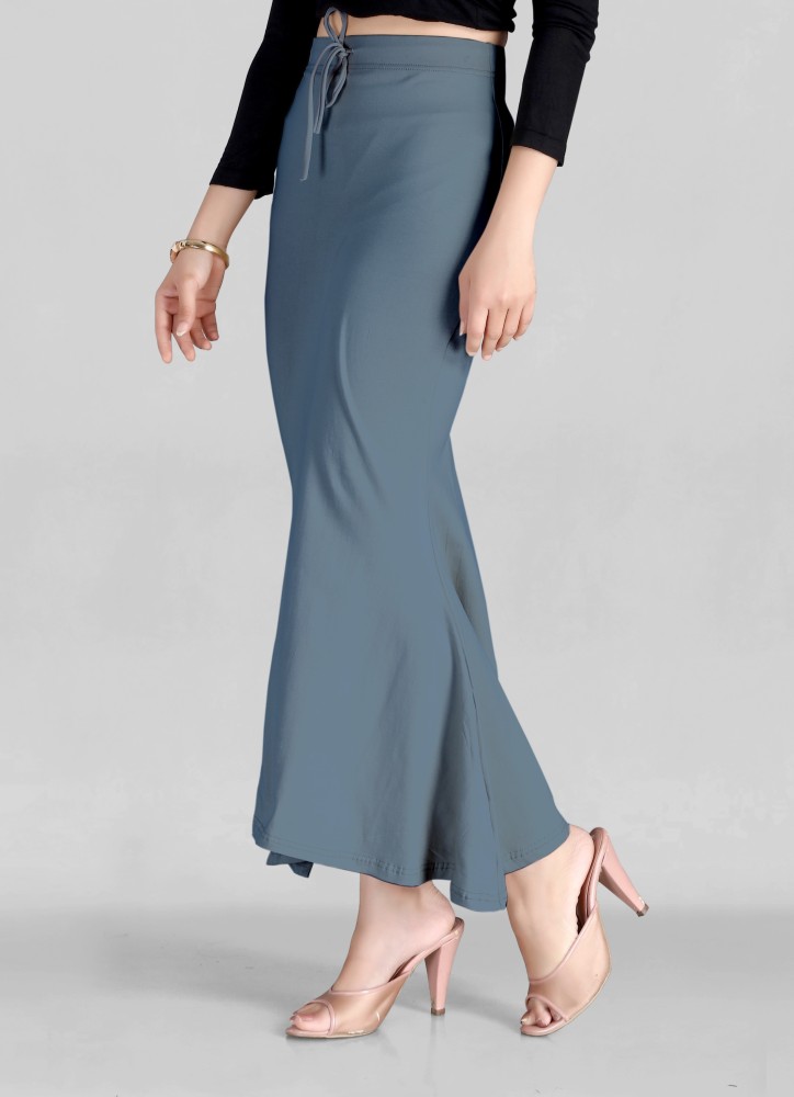 SCUBE DESIGNS Flared Saree Shapewear Light Blue (XL) Lycra Blend Petticoat  - Price History