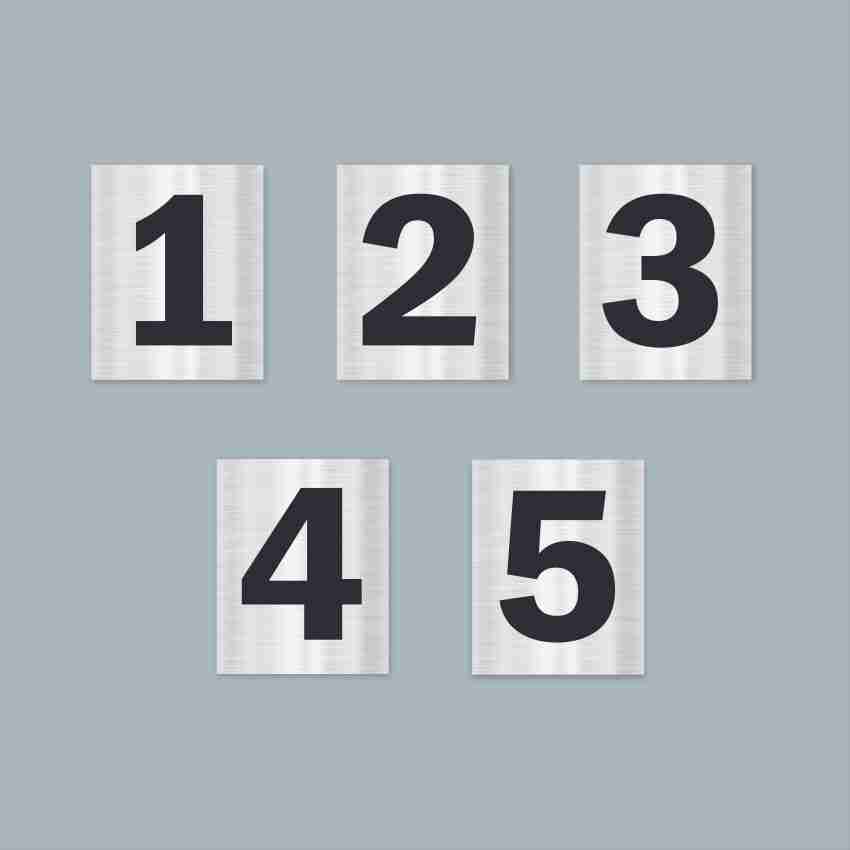 Mindcraftz 10 cm Display Numbers 1 to 5 Self Adhesive Sticker