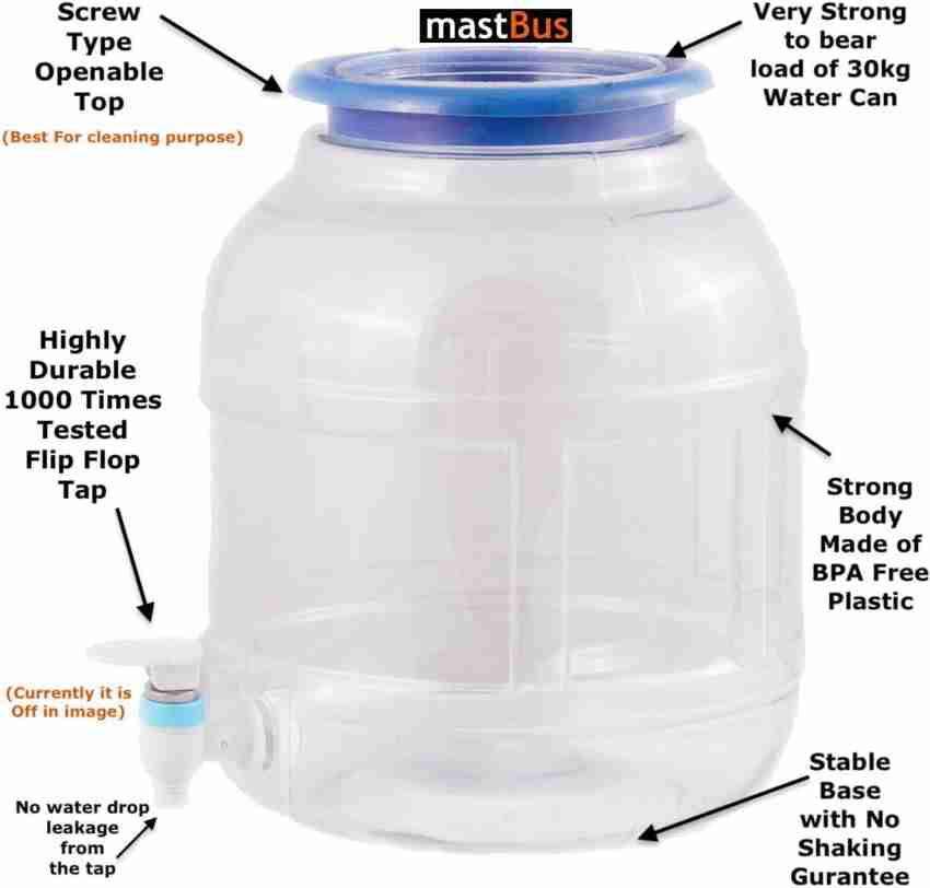 mastBus 2Pc 10 Litre Plastic Water Dispenser for 20 ltr Bottle Jar with Tap  Heavy Duty Durable for Home/Kitchen/Office Hot and Cold Water Bottled Water  Dispenser Price in India - Buy mastBus