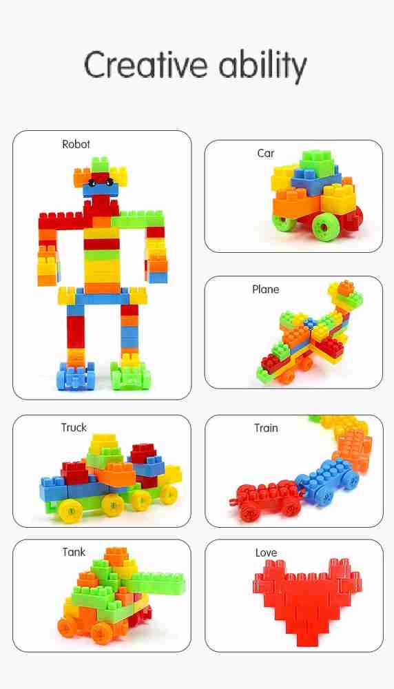 HASTAP Car Shaped Building Block for Kids with Wheel 56 for kid