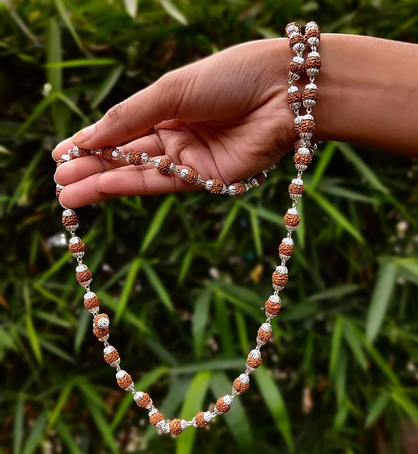 Silver chain rudraksha on sale