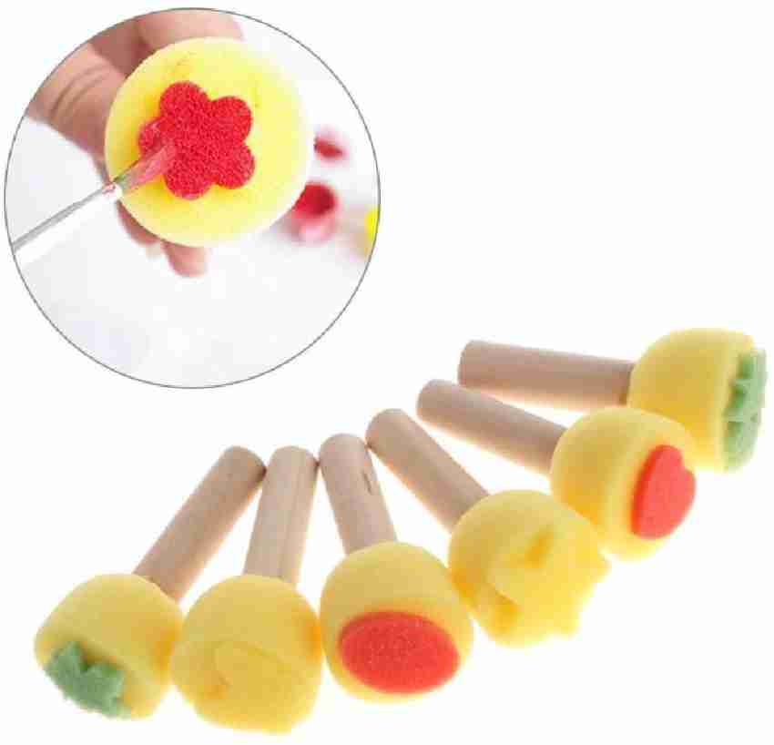 Stencil Sponge Dabber Wooden Handle Foam Brush Furniture Art Crafts 20 Pcs  Set