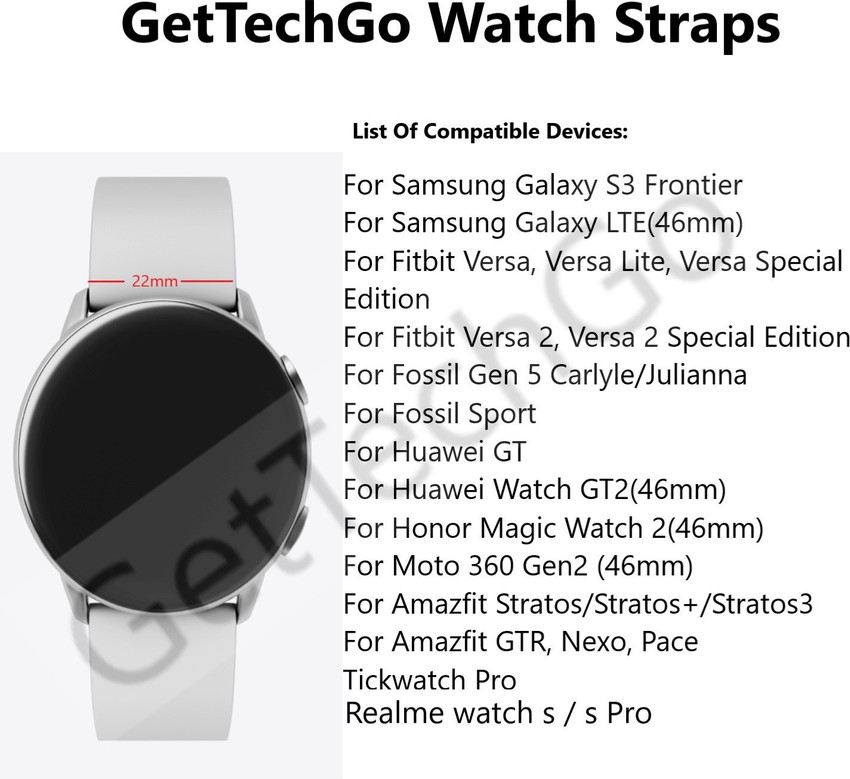 gettechgo Magnetic Milanese 22mm Band Strap Compatible for Galaxy Watch 3 45mm Galaxy 46mm Gear S3 Frontier Classic Amazfit Pace Stratos Stratos Stratos3 Huawei GT2 46mm Honor Magic Watch 2 46mm Smart...