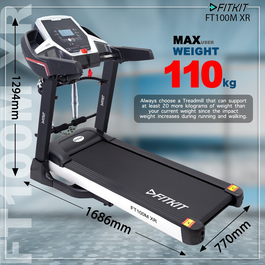 Fitkit ft100 series motorized treadmill top