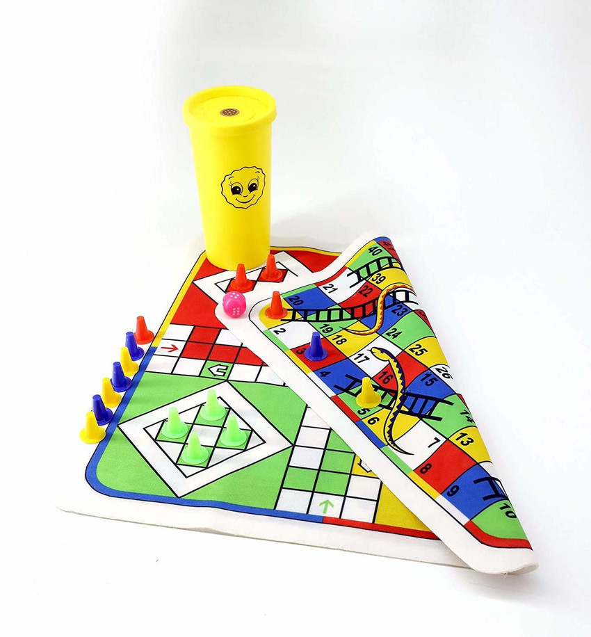 Wooden Snakes and Ladders  Ludo Game Set Reversible 2 Games in 1