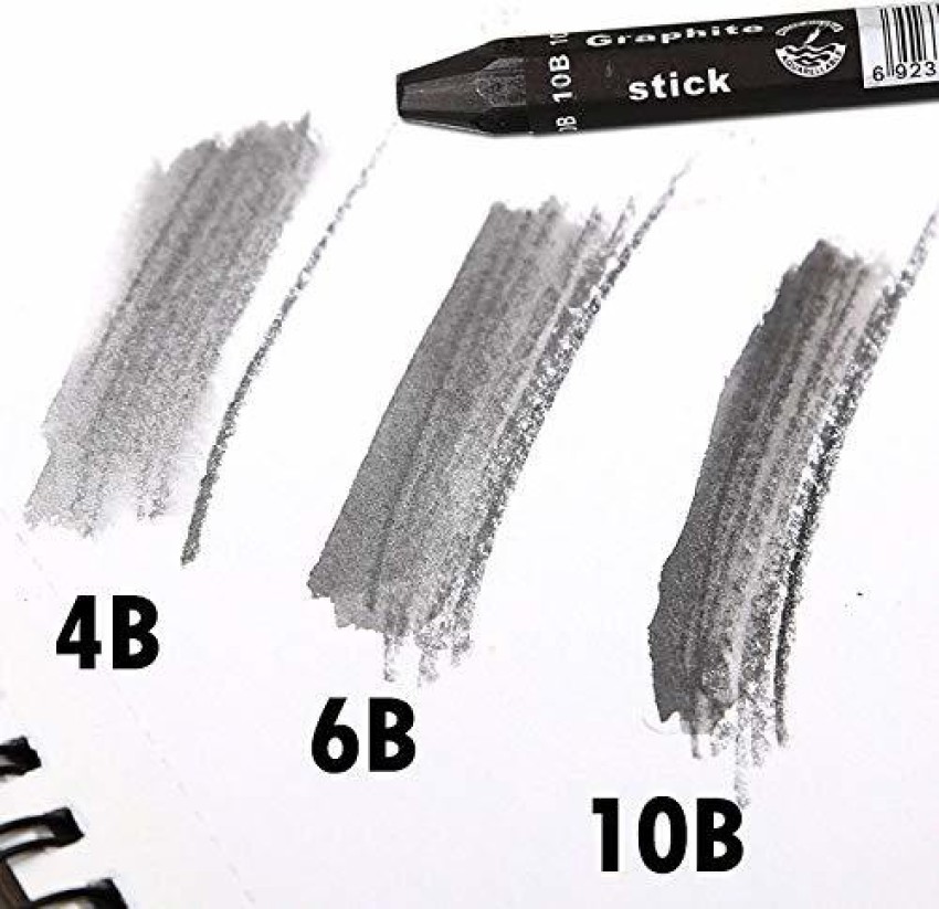 Buy KANBI Graphite Stick Set  Water Soluble  4B 6B 10B Art Drawing  Supplies for Sketch  Shading Pencils Artist Sketching  3 Pcs Black  Online at Best Prices in India  JioMart