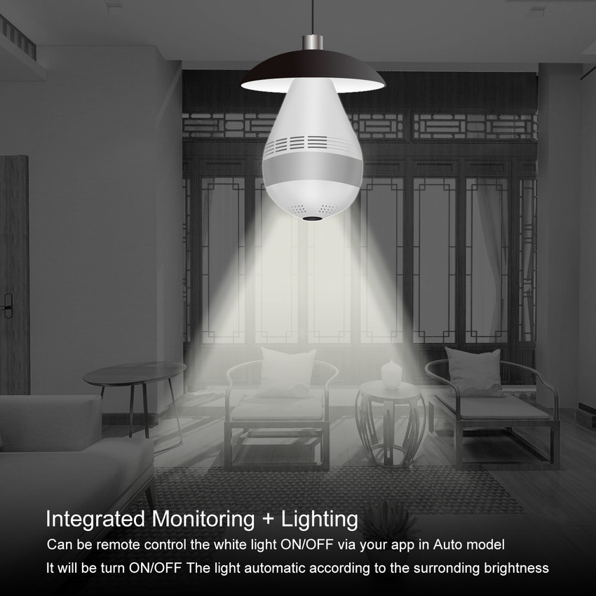 960p 360 panoramic wifi new arrivals led light bulb shaped camera