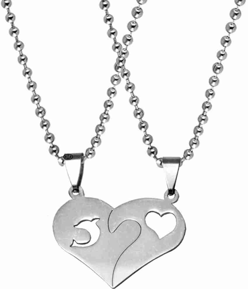 M Men Style Valentine Gift I Love You Dolhin Fish Engraved Dual Locket  Pendant Necklace Chain Unisex Jewellery 1 Pair For His And Her For Couple  Husband Wife Boyfriend Girlfriend Boys Girls