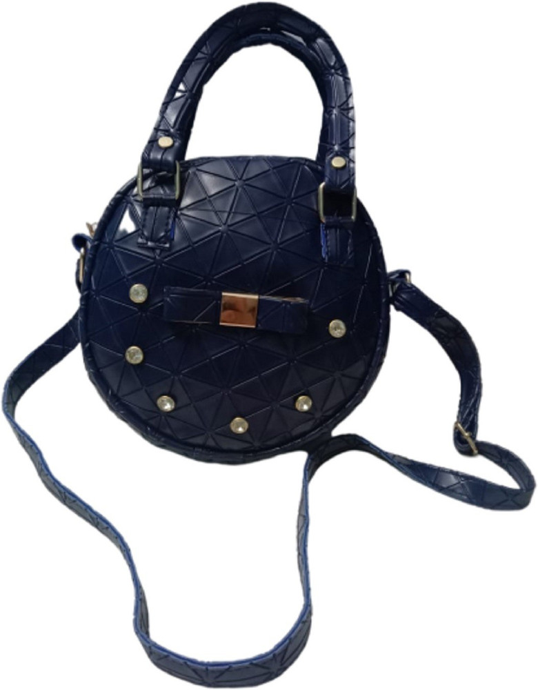 RJD Blue Sling Bag STYLISH ROUND SLING BAG BLUE Price in India