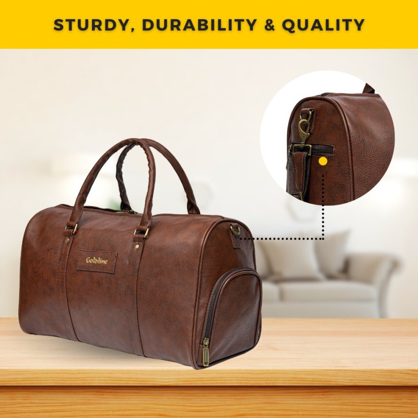 Plain Leather Duffle Bag, For Travel