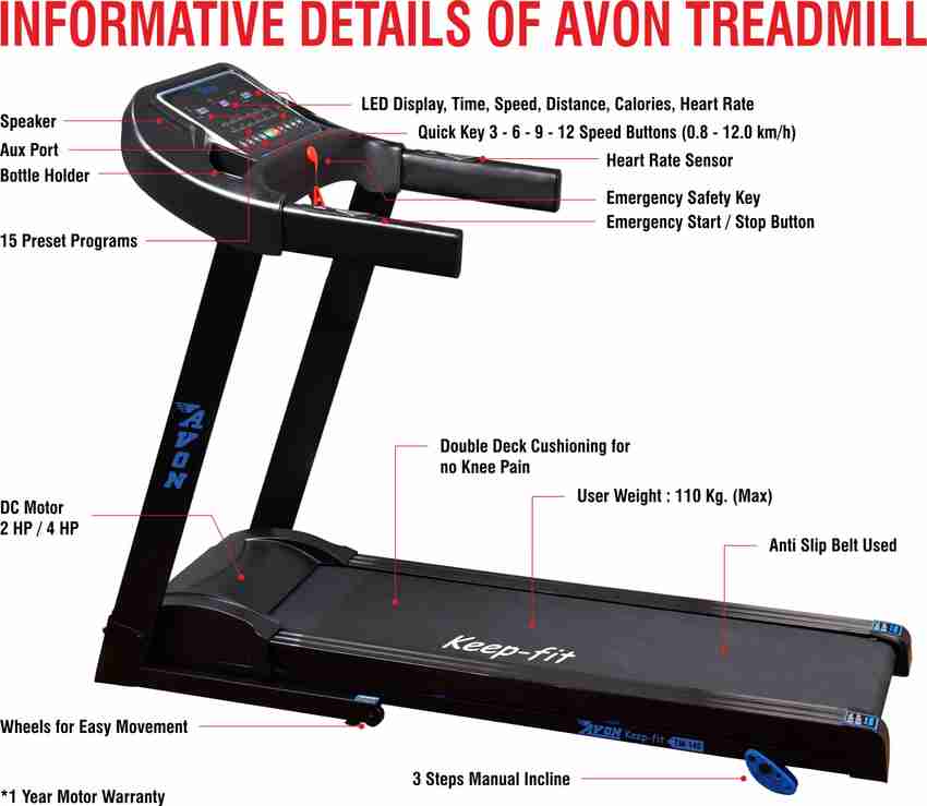 Avon manual on sale treadmill