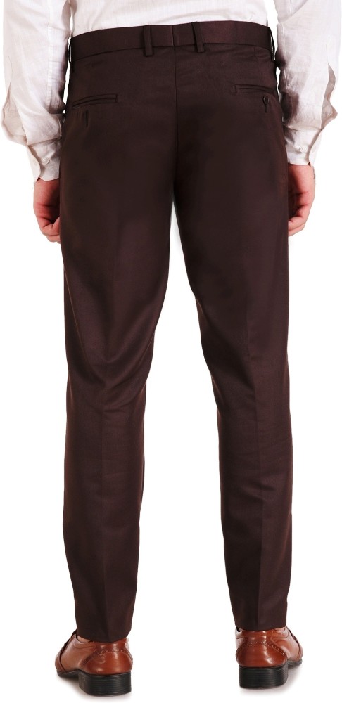 Buy Tailored Fit Cotton Chocolate Trouser  Zodiac