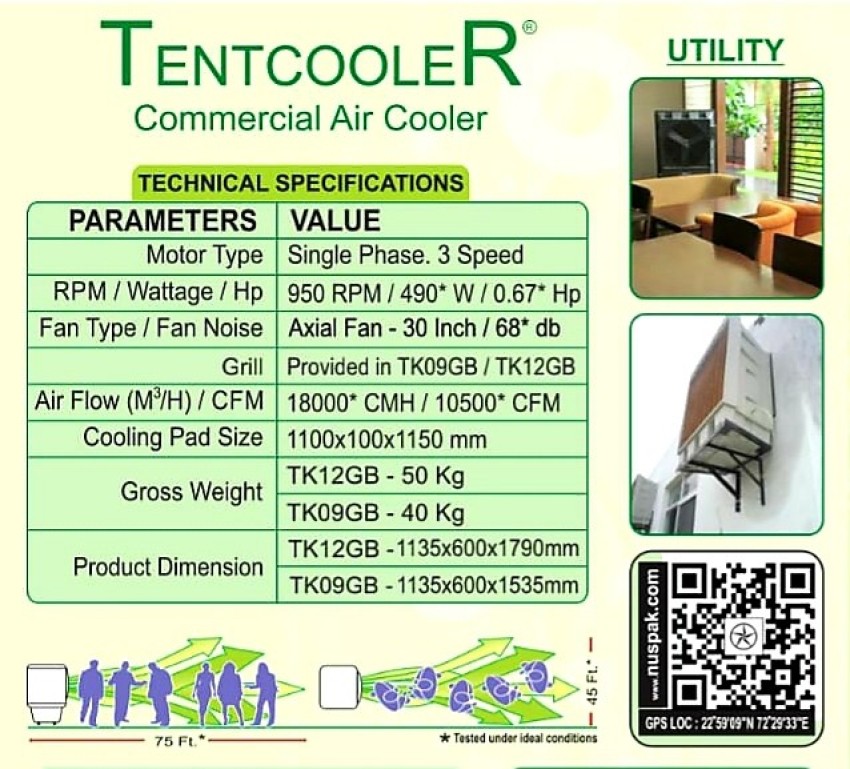 12L Nuspak Tent Air Cooler, Material: Plastic at Rs 31500/piece in New  Delhi