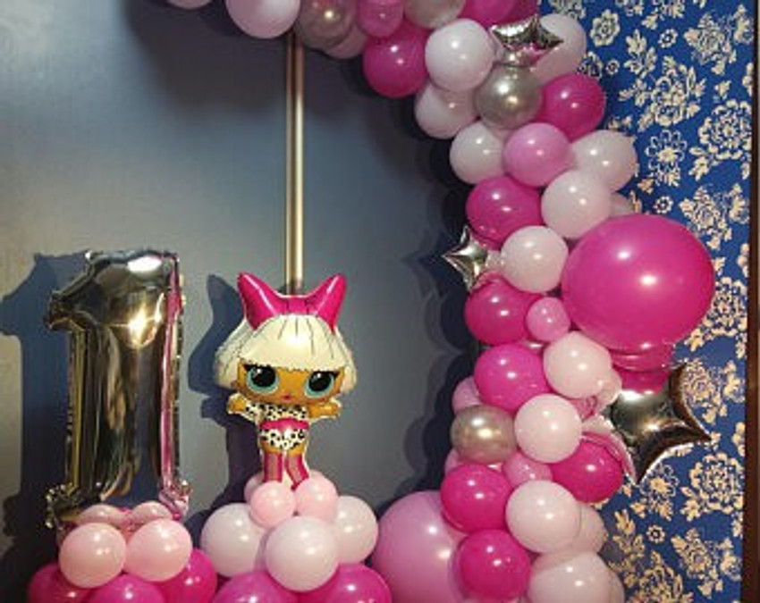 Flipkart NVRV Solid 1ST BIRTHDAY WELCOME BABY BABY SHOWER DECORATION COMBO FOR GIRLS THEME OF LOL DOLLS PACK OF 52 Balloon Balloon