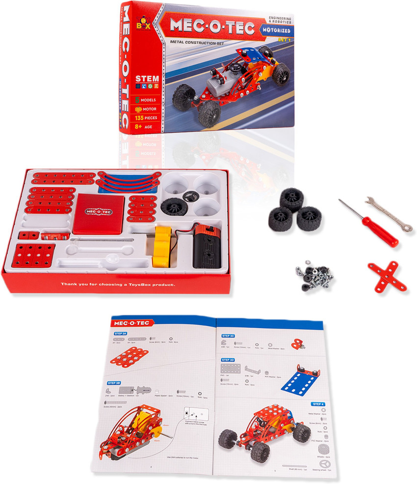 Toysbox Mec O Tec Motorized Set 1 Metal Construction set for kids Mec O Tec Motorized Set 1 Metal Construction set for kids Buy motorized toys in India. shop for